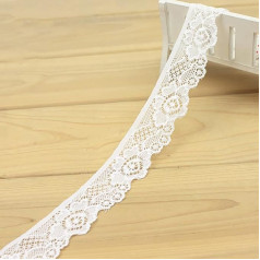Blausky 3 cm x 10 m Lace Ribbon Vintage Lace Border Lace Flowers Ribbon Table Runner Ribbon for Sewing for Wedding Christening Communion Table Decoration DIY Crafts Gift Ribbon, White