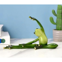 JRose Collections Green Resin Yoga Frog - Meditating Frog Garden Statue for Indoor Outdoor Decoration (Yoga Frog B)