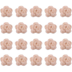 QUARKZMAN 20 Stück Blumen Aufnäher, 50mm Häkelblumen Blumenstickerei Applikationen Verzierungen für DIY Haare Hüte Kleidung Hochzeit Dekor Handwerk, Khaki