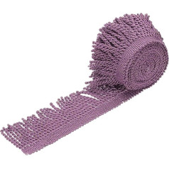sourcing map Fransenborte für Vorhänge, 4,5 m x 7,6 cm, Stoffbordüre, Verzierungen, Fransen zum Nähen, Basteln, Vorhangkissen, Lampenschirme, Sofa, Kleidung, Hellviolett