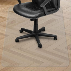 BELLE VOUS High Performance Office Chair Underlay Transparent - L 91.5 x W 123 cm - Protective Mat Office Chair & Non-Slip - Floor Protection Mat Office Chair Underlay for Parquet Laminate Carpets &