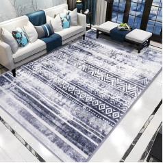 GYKLY Rugs 160 x 230 cm Large Living Room Bedroom Vintage Plaid Rectangular Soft Short Pile Large Rug Easy Care and Stain Resistant Non-Slip Machine Washable