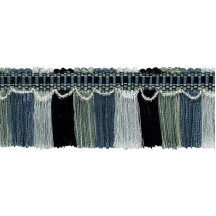 6 cm lang, dekorativer dünner Schnitt, Fransenbesatz mit Perlen und ausgefallener gewebter Kopfzeile ( FTRW0250-RN) Ankergrau VL10 (hellgrau, schieferblau, reines Schwarz)verkauft von The Yard(0,9 cm)