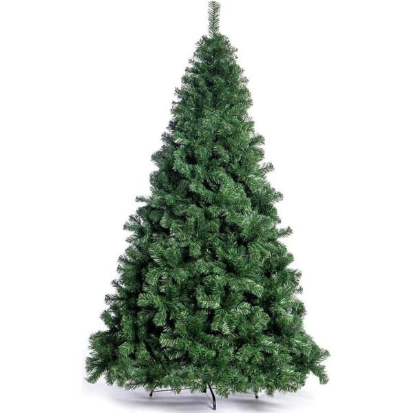 BAKAJI Large Sasso Christmas Tree Super Thick Pine Green Base Metal Cross Foldable Very High Quality Easy Assembly with Branches (180 cm)