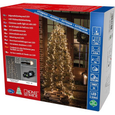 Konstsmide Micro LED Compactlights Tree Jacket with Ring, 6 Strands of 110 Diodes, 8H Timer, 660 Amber Diodes, 30 V Outdoor Transformer (IP44), 6W, Black Cable, 6650-800, 660 LEDs
