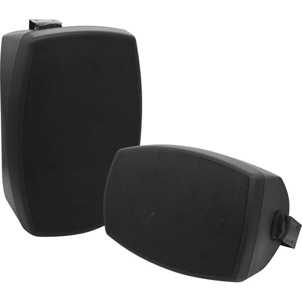 PNWCZ 6.5 Inch Outdoor Waterproof Wall Mount Speakers - Bluetooth 5.3, Wired Wall Mount Active Speakers, Waterproof, Weatherproof Design, Compatible with Home Theatre/Patio/Garden (Pair Black)
