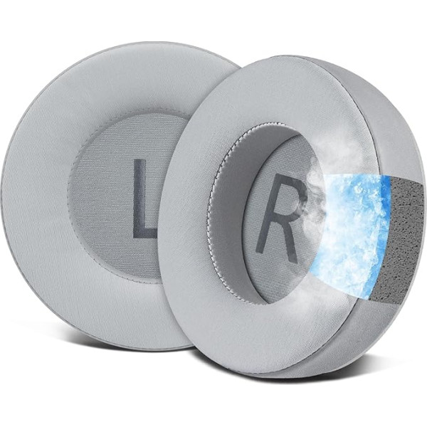 SOULWIT Cooling Gel Replacement Ear Pads for AKG K701, K702, Q701, Q702, K601, K612, K712 Headphones, Ear Pads with ICE Silk Fabric, High Density Noise Protection Foam
