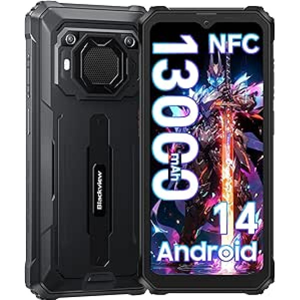 Blackview BV6200Pro 13000mAh Outdoor Smartphone, 98DB Lautsprecher Outdoor Handy Ohne Vertrag, 18GB+128GB/2TB, Android 14, 6.56
