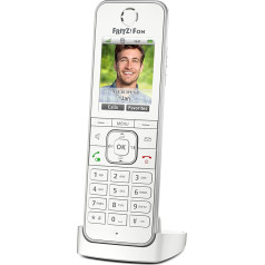 AVM Fritz!Fon C6 DECT Comfort Phone, High-Quality Colour Display, HD Telephony, Internet / Comfort Services, Control Fritz!Box Functions, White, International Version