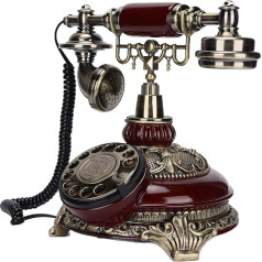 Dilwe Retro Antique Telephone - Royal Desk Dial Handset Old Fashioned Corded Device for Home/Office/Cafe/Bar Decoration