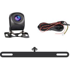 AHD Reversing Camera Compatible with YZKONG Radios, Night Vision Waterprof Reversing Camera with Car Number Plate Mounting Frame