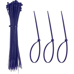 YELARXI Kabelbinder aus Kunststoff, selbstsichernd, 20,3 cm, passend für Zuhause, Garten, Büro, Werkstatt, Reisen – (100 Stück, dunkelblau)