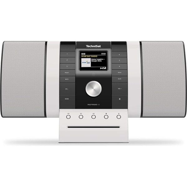 TechniSat Multyradio 4.0 SE - Internet Radio (WLAN Radio, DAB+, FM, Spotify, Bluetooth, CD Player, USB, Colour Display, 2 x 10 Watt Stereo Speakers) Black/White