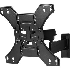 One For All Solid TV Wall Bracket Mount Screen size 13-60 Inch For All types of TVs (LED LCD Plasma) 15° Tilt 180° Swivel Max Weight 50kgs VESA 75x75 to 400x400 Free Toolbox app Black WM4451
