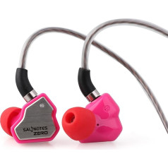 LINSOUL 7Hz Salnotes Zero HiFi 10 mm Dynamic Driver In-Ear Headphones IEM with Metal Composite Membrane, Stainless Steel Front Plate, Removable 2-Pin OFC Cable (Rose, Without Microphone, 3.5 mm)