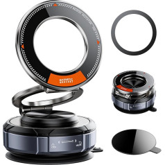 Astriva Vakuum Magnetische Handyhalterung Auto Saugnapf, Magnet Autohalterung, 360° Handyhalter Magnet für iPhone Mag Safe Samsung, Adjustable Vacuum Suction Magnetic Stand Car Phone Holder
