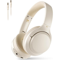 iKF T1 Wireless Over Ear Bluetooth Headphones, Lightweight Foldable Headphones, Built-in HD Microphone, 50 Hours Playtime with 6 EQ Modes, HiFi Stereo, Dual Connection, for Travel and Sports (Off