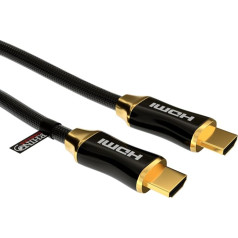 rhinocables Ultra HDMI + Ethernet Braided Cable GOLD Metal Shielded Hood 0.5m to 5m (1m)