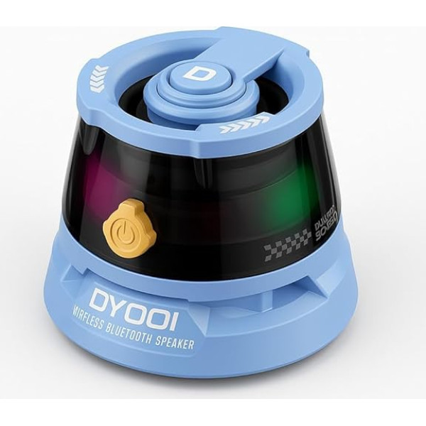 RigWig DY200 Mini Magnetic Bluetooth Speaker - Portable Wireless Speaker with RGB LED, Phone Stand, Deep Bass, Rechargeable Battery, Compatible with Android, iPhone & All