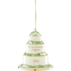 Lenox Our First Christmas Together Cake Topper 2022 Porcelain Ivory 0.35