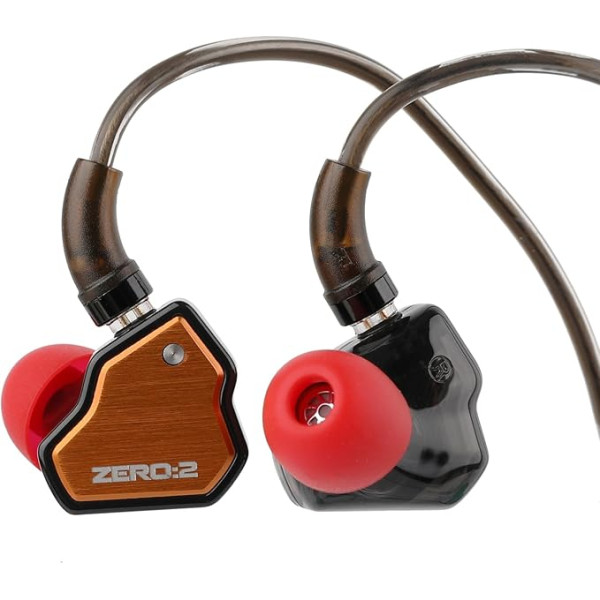 LINSOUL 7Hz x Crinacle Zero:2 In-Ear Monitor, Updated 10mm IEM with Dynamic Driver, Wired Earbuds, Gaming Earbuds, OFC IEM Cable with Microphone for Musicians (With Microphone, Orange)