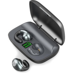 Open Ear Headphones Wireless Bluetooth Air Line Bone Sound Sports Headphones Wireless Ear Clip Bone Conduction Headphones Bone Headphones Earphones Gym Headphones with Ear Hook for Running Cycling