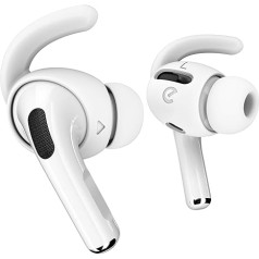 Keybudz EarBuddyz Silicone Earphones Attachments for Apple AirPods Pro, EarPods Headphones Earphones Accessories, Ear Hooks, Anti-Slip, Sports, White