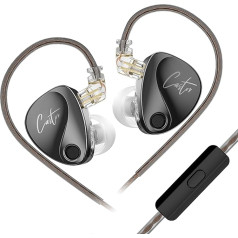 KZ Castor In-Ear Monitor, HiFi Enhanced Bass In-Ear Headphones, Dual Dynamic Driver, Gaming Earbuds, Detachable 2PIN-C Cable