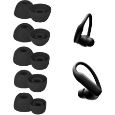 umvowuxa Replacement Earbuds for Beats Powerbeats Pro 2/Powerbeats Pro/Fit Pro/Studio Buds/Studio Buds+ Headphones, Earbuds Made of Non-Slip Silicone, Waterproof and Sweatproof (5 Pairs/Black)