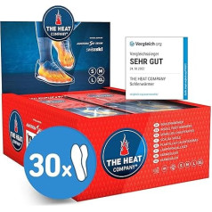 THE HEAT COMPANY Foot Warmers - 5 or 30 Pairs - Extra Warm - Heat Insoles - Foot Warmer - 8 Hours Warm Feet - Ready to Use - Air-Activated - Pure Natural - Small, Medium, Large, X-Large
