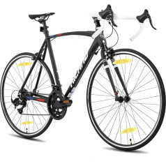 Hiland 700C Road Bike for Adults, 14 Speed, Aluminium Frame, Dual Caliper Brakes, Road Bike for Men and Women, Lightweight, for Commuter