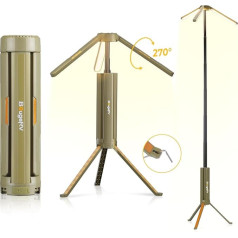 BougeRV Camping Lamp with 15600 mAh, Rechargeable Camping Light, Retractable Camping Lantern, Adjustable Height and Angle, IP54 Waterproof, for Camping, Travel, Emergency