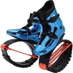 KPHYMOD Kangaroo Jumping Shoes 36-44 EU Blue Bouncy Workout Moon Shoes Jump Boots with 3 Tension Springs (XL)