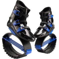 Jumping Boots Fitness Bouncy Shoes - Professional Fitness Bouncy Shoes - Bouncy Shoes for Adults, Teenagers and Children with 3 Tension Springs - 33-42 EU, Black Blue, Medium