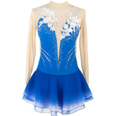 Nnnydjy Frauen Mit Skating Leistung Kostümen Strasssticke Girls Eislaufwettbewerbskleider Lange Ärmel Rhythmische Gymnastik Trikots