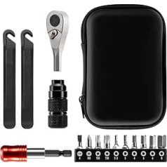 WINFAVO Bicycle Repair Tool Set with 10 Magnetic Bits - Alloy Multitool for Bicycle, MTB, Road Bike - Portable Multifunction Tool Set in a Safety Kit