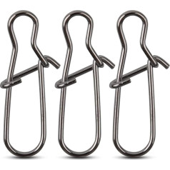 SILANON 120 Pieces Fishing Duo Lock Snaps Strong Beautiful Snap Swivels Stainless Steel Bait Hooks Fishing Tackle for Freshwater and Saltwater Test 25-22 lbs