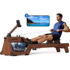 MERACH Water Rowing Machine for Home, Intensive Rowing Experience with High-Quality Solid Wood & 22L Water Tank & Exclusive App, Professional Monitor & Tablet Holder, Comfortable Ergonomic Chair