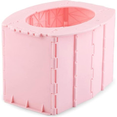 Samnuerly Portable Folding Toilet Chest of Drawers Portable Potty Car Toilet Camping Toilet for Travel Bucket Toilet Seat for Camping Hiking Long Travel Pink