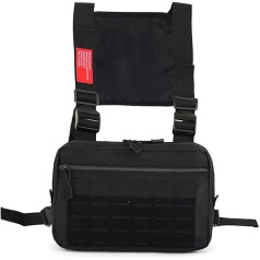 Tactical Chest Bag, Waterproof Molle Chest Rig Bag, Multifunctional Sports Utility Waist Bags for Running, Hiking, Cycling, black, Classique