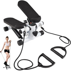 Stepper for Home, Mini Training Ladder Step Stepper with LCD Display and Resistance Bands Fitness Stairs Steppers for Full Body Training Shaping Stability and