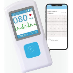 hocvseo Personal Heart Rate Monitor, Portable ECG Monitor, Conclusion in 10 Seconds, Storage of 99 Data, with LCD Screen, with Smartphone, 4 Measurement Methods, for Home, Travel