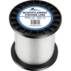 Bluewing Monofile Angelschnur 6,8,10,12,15,20,25,30,40,50,60,80,100,130,250,300,400 kg, 50,100,500,100,3000 Yards Invisible Thin Diameter Mono Fishing Angelschnur, Transparent