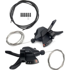 Libereco Bike Shifter M315 24 Speed (Left 3 Speed and Right 8 Speeds) Bicycle Gear Lever with Cable Housing and End Shell for Mountain Bike, City Bike, Folding Bike