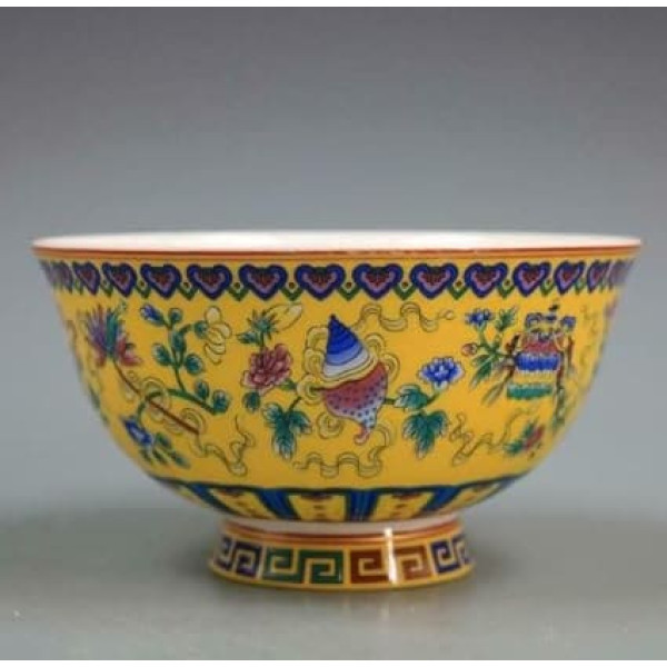 Serving Bowls, Cereal Bowls, Ceramic Bowl* Porcelain Rice Bowl in Antique Palace Style, Porridge Bowl, Soup Bowl, 11.7 cm, China Porcelain, Famille Rose, auspicious Pattern, Bowl Decoration