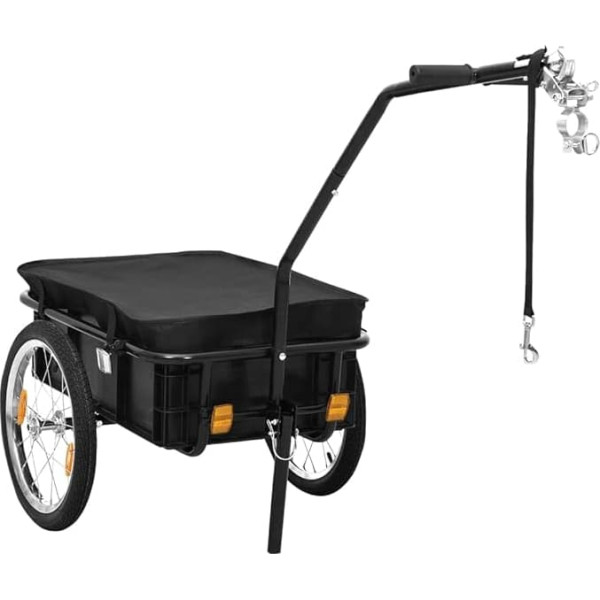 Home Garden Bicycle Trailer Hand Trolley 155 x 60 x 83 cm Steel Black