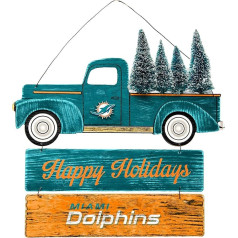foco NFL Wooden Truck with Tree Holiday Wall Sign