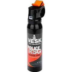 VESK Police Cone Pepper Spray 150 ml Wide Jet KO Spray with Finger Grip Extremely Strong for Self-Defence Animal Repellent Spray