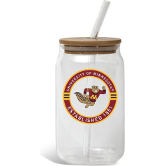 The Memory Company Lizenziertes NCAA-Glas mit Vintage-Logo, 473 ml, mit Bambusdeckel, Florida State University