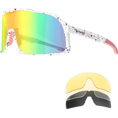 HITWAY Polarised Cycling Glasses with 4 Interchangeable Lenses TR90 Frame for Men Women Sports Cycling MTB Sports Sunglasses Cycling Glasses Sports Glasses Driving Fishing Baseball Running